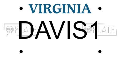 DAVIS1 Virginia License Plate