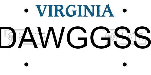 DAWGGSS Virginia License Plate