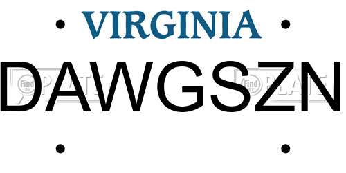 DAWGSZN Virginia License Plate