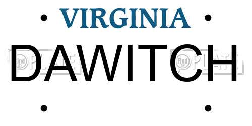 DAWITCH Virginia License Plate