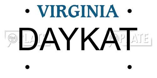 DAYKAT Virginia License Plate