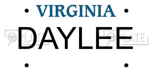 DAYLEE Virginia License Plate