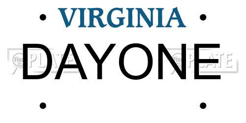 DAYONE Virginia License Plate