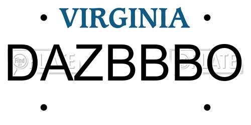 DAZBBBO Virginia License Plate