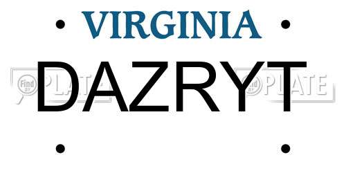 DAZRYT Virginia License Plate