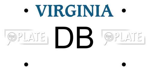 DB Virginia License Plate