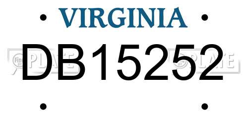 DB15252 Virginia License Plate
