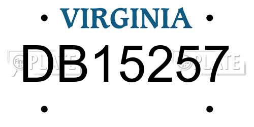 DB15257 Virginia License Plate