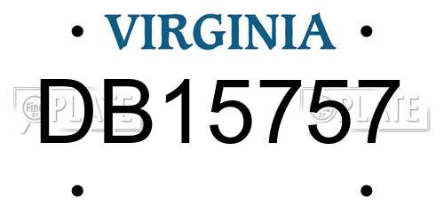 DB15757 Virginia License Plate