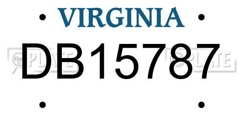 DB15787 Virginia License Plate
