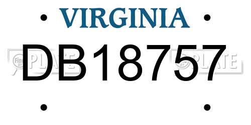 DB18757 Virginia License Plate