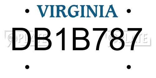 DB1B787 Virginia License Plate