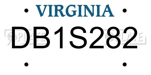 DB1S282 Virginia License Plate