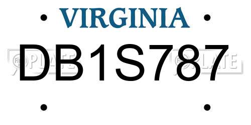 DB1S787 Virginia License Plate