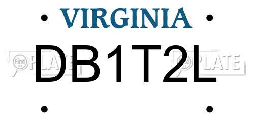 DB1T2L Virginia License Plate