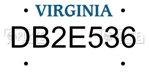 DB2E536 Virginia License Plate