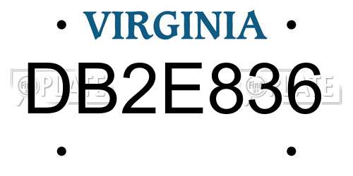DB2E836 Virginia License Plate