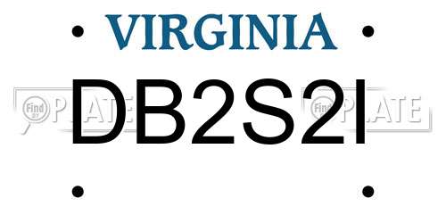 DB2S2I Virginia License Plate