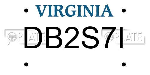 DB2S7I Virginia License Plate