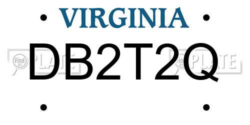 DB2T2Q Virginia License Plate