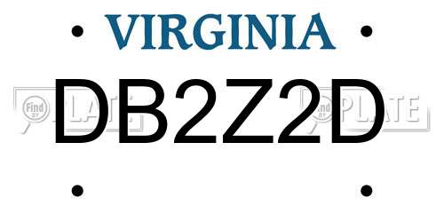 DB2Z2D Virginia License Plate