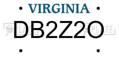 DB2Z2O Virginia License Plate