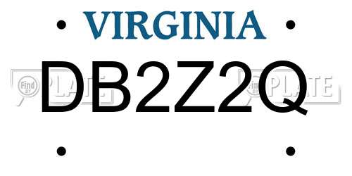 DB2Z2Q Virginia License Plate