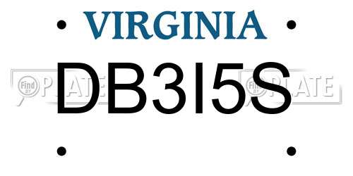 DB3I5S Virginia License Plate