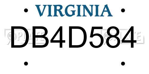 DB4D584 Virginia License Plate