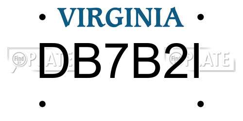 DB7B2I Virginia License Plate