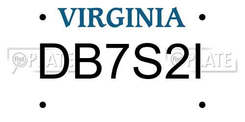 DB7S2I Virginia License Plate