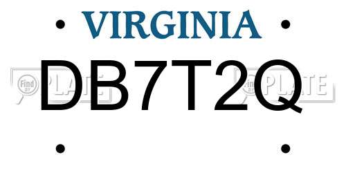 DB7T2Q Virginia License Plate