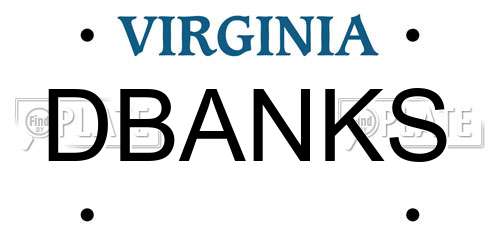 DBANKS Virginia License Plate