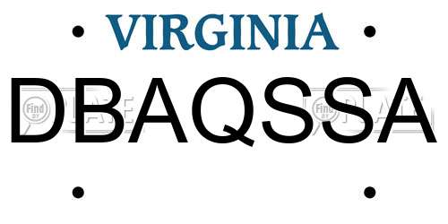 DBAQSSA Virginia License Plate