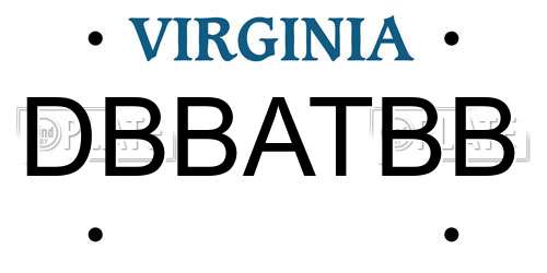 DBBATBB Virginia License Plate