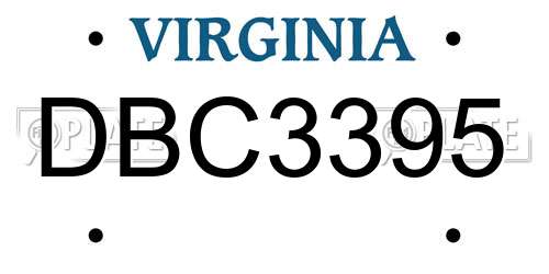 DBC3395 Virginia License Plate