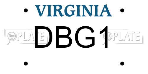 DBG1 Virginia License Plate