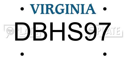 DBHS97 Virginia License Plate