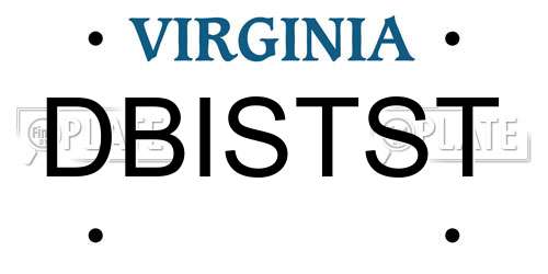 DBISTST Virginia License Plate