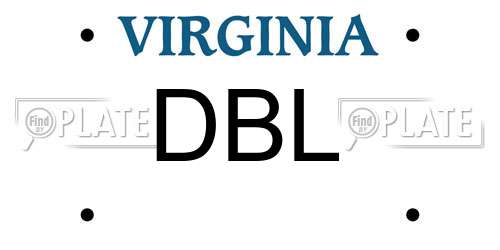 DBL Virginia License Plate