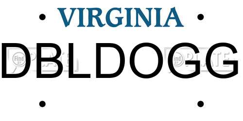 DBLDOGG Virginia License Plate