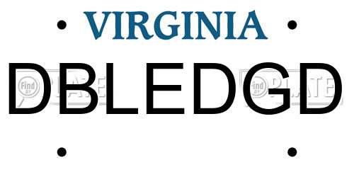 DBLEDGD Virginia License Plate