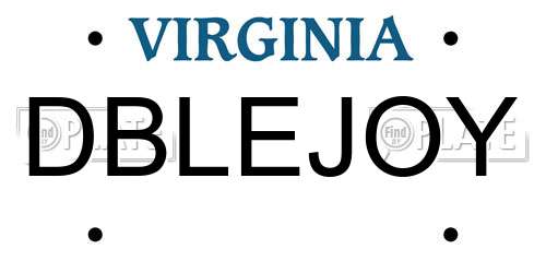 DBLEJOY Virginia License Plate