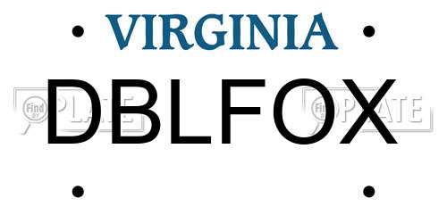 DBLFOX Virginia License Plate
