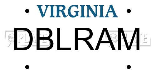 DBLRAM Virginia License Plate