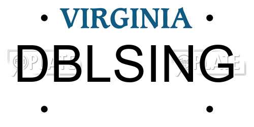 DBLSING Virginia License Plate