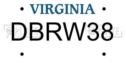 DBRW38 Virginia License Plate