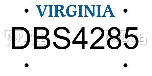 DBS4285 Virginia License Plate