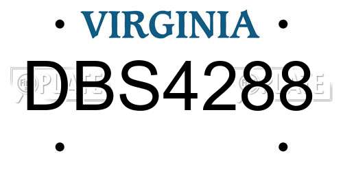 DBS4288 Virginia License Plate