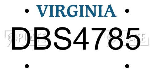 DBS4785 Virginia License Plate
